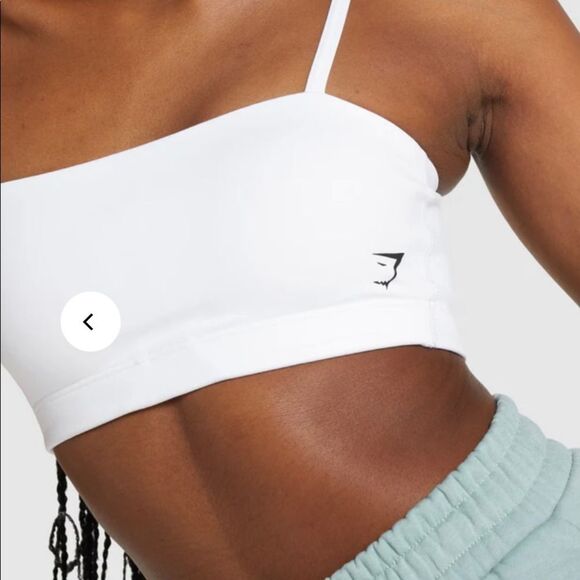 Gymshark Multi Way Strap BANDEAU SPORTS BRA XS White NWT in packaging - Picture 4 of 5
